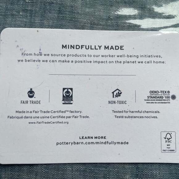 Pottery Barn Classic Belgian Flax Linen Curtain w/ Blackout Lining Blue Chambray - Picture 8 of 8